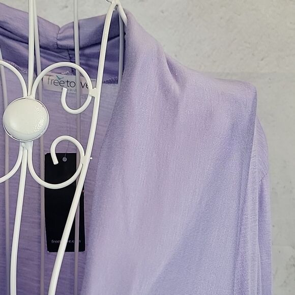 Free To Live NWT Lavender Drape Neck Women's Top Size L - Picture 4 of 10